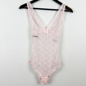 Passionata Women's Light Pink Lace Bodysuit Size Small